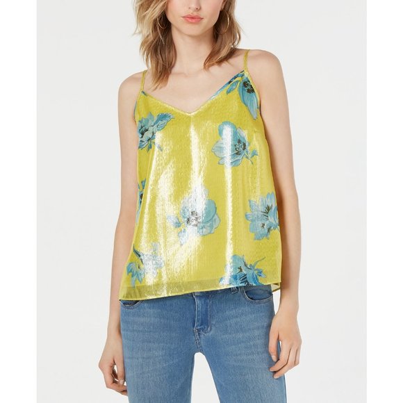 Bar III Women'S Metallic Floral Cami Tank Top - Picture 1 of 2